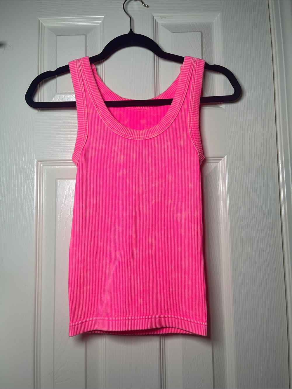 Zenana Outfitters Bright Neon Pink Ribbed Tank Top